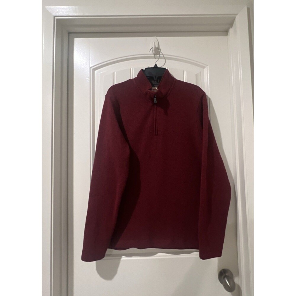Wrangler Authentics Men’s Fleece 1/4 Zip Sweatshirt Pullover Red Mens Sz Medium